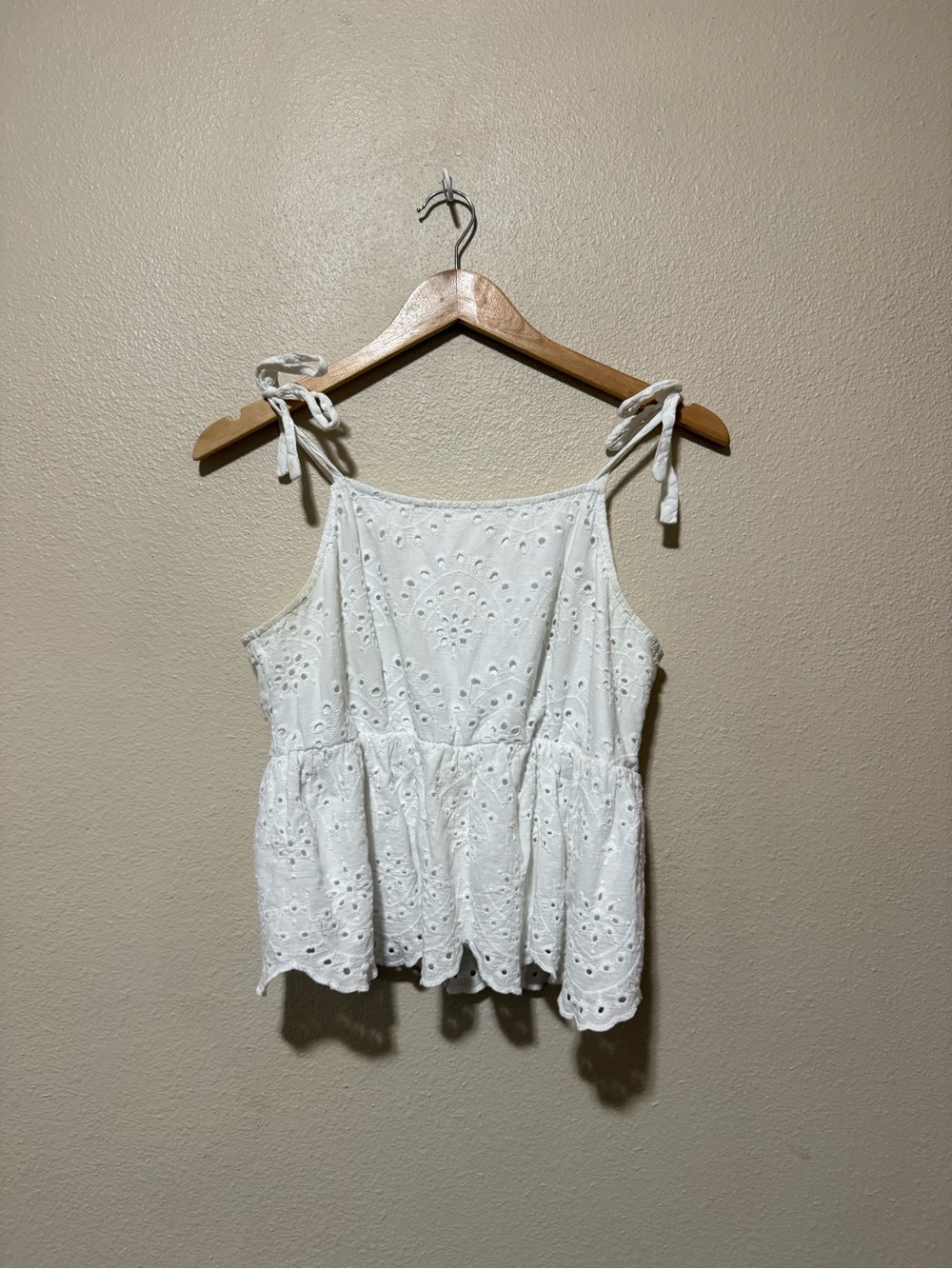 Rebellion White Eyelet Tie-Shoulder Camisole